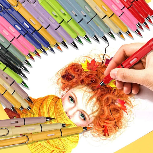 12 färgade forever pennor med 12 ersättningsspetsar