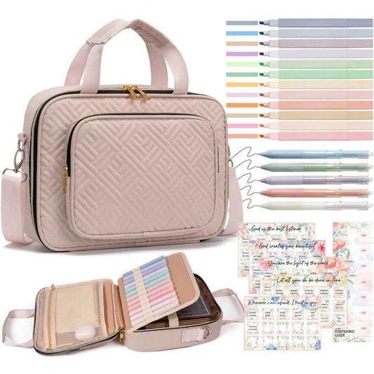 Bible Cover Case Journaling Kit with Highlighters and Pens