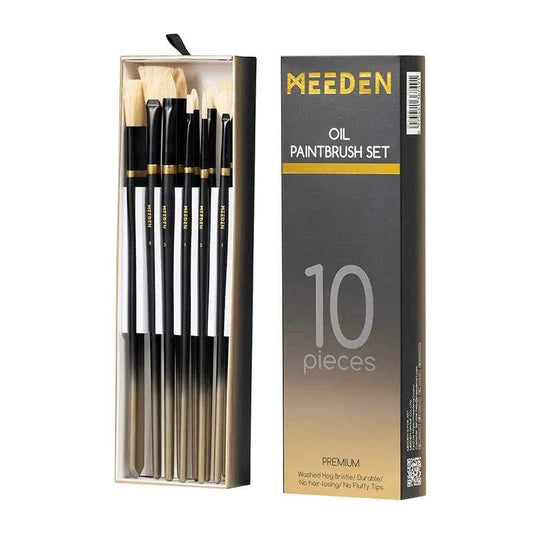 MEEDEN Oil Paint Brush Set 10 Pieces