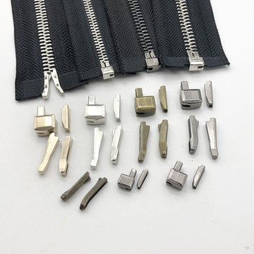 Zipper repair kit #5: metal slider head retainers and insertion pin pieces, 80 pack assortment