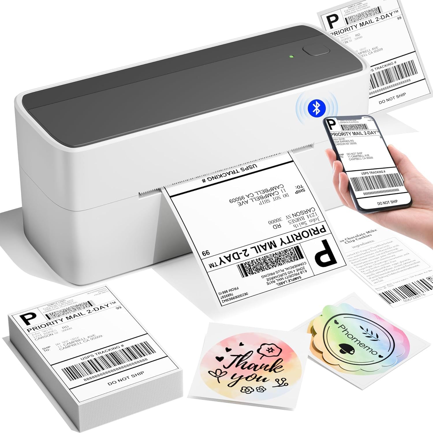 Phomemo 241BT Bluetooth Thermal Label Shipping Printer 4x6