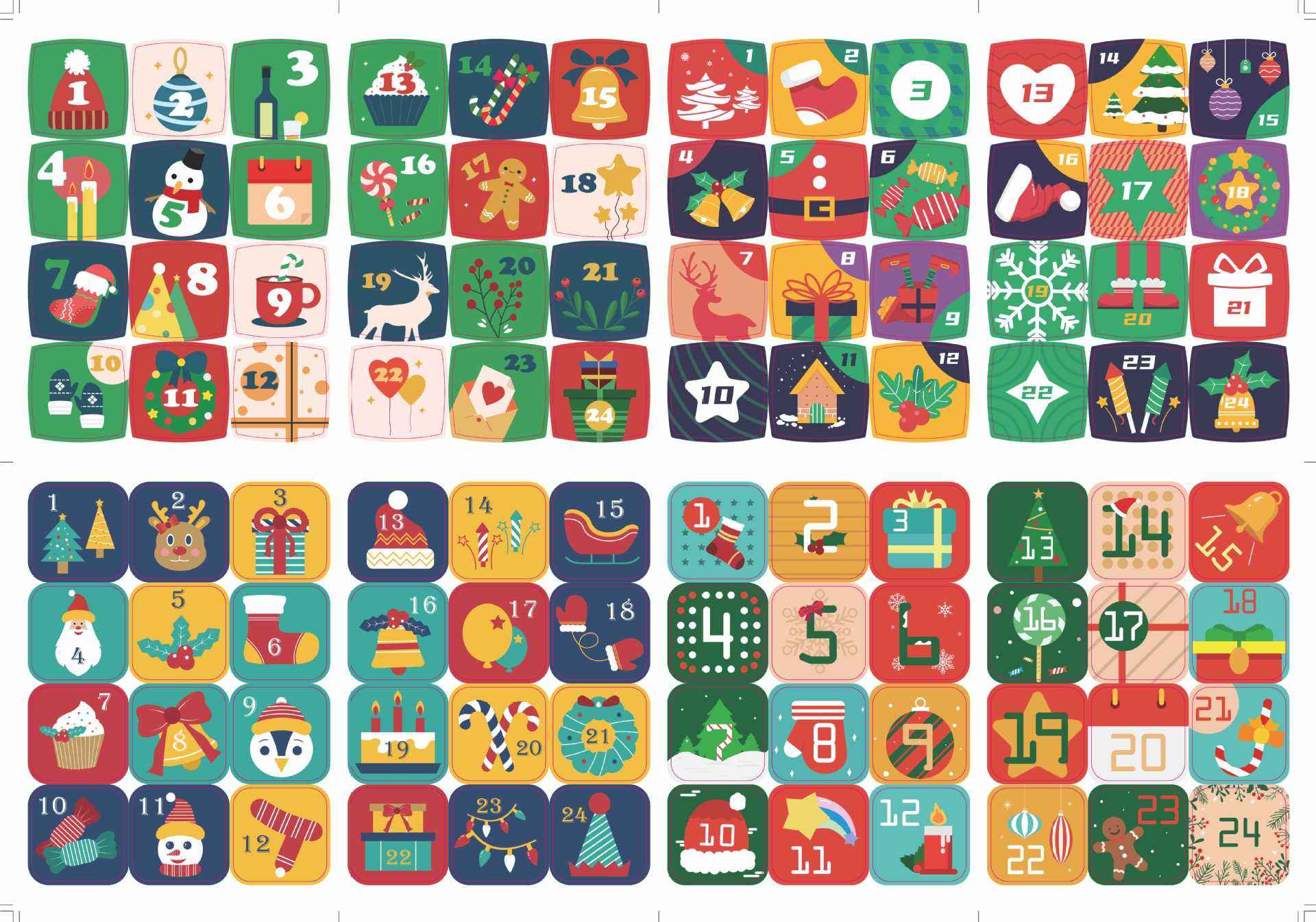 Make a Face Christmas Countdown Calendar Stickers for Kids 32 Sheets