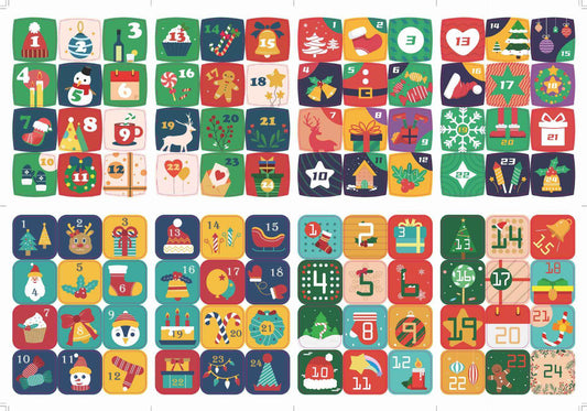 Make a Face Christmas Countdown Calendar Stickers for Kids 32 Sheets