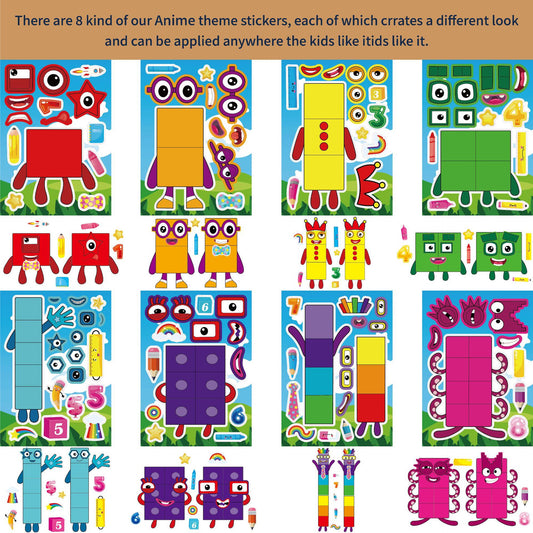 Make a Face anime-rakennuspalikkatarroja lapsille 24 arkkia