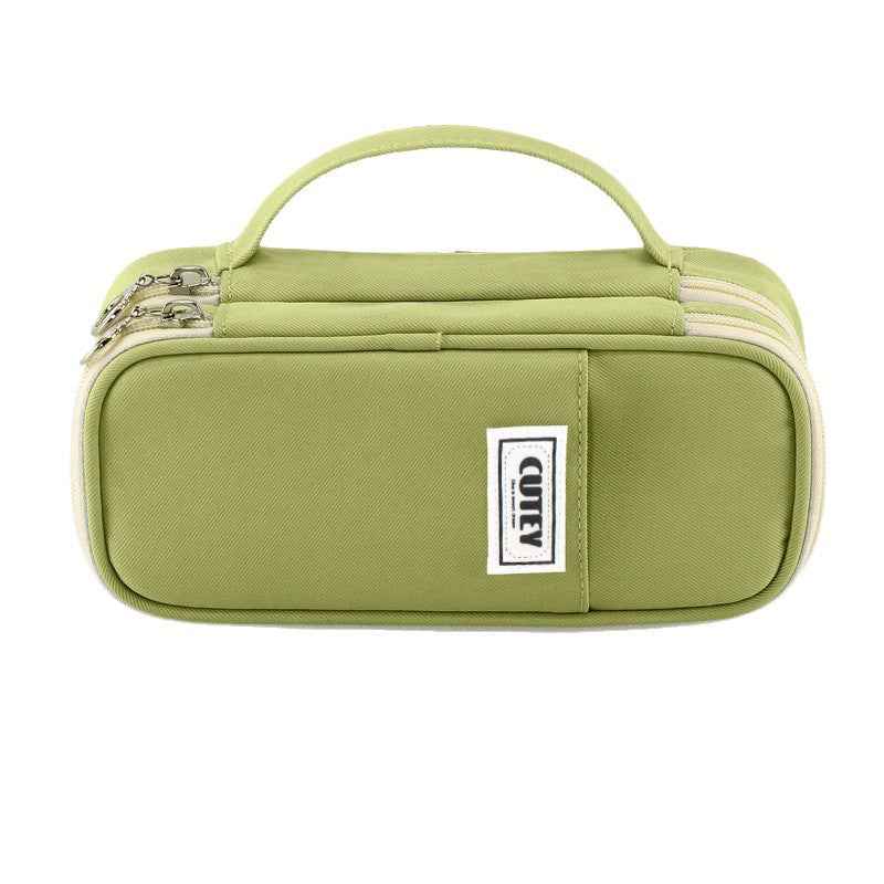 Canvas Minimalist 3-Layer Large Capacity Pencil Case