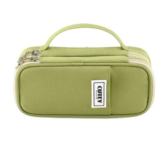 Canvas Minimalist 3-Layer Large Capacity Pencil Case