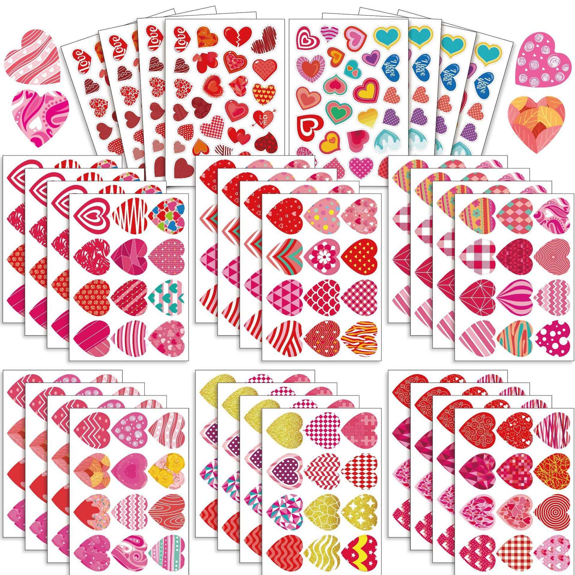 Make a Face Cartoon Valentine's Day DIY Stickers for Kids 24 Sheets
