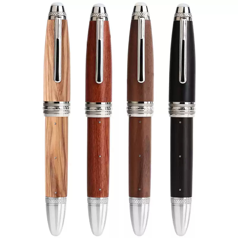 MAJOHN M1000 Large Wooden Fountain Pen | German BOCK F Nib | Handcrafted Rivet