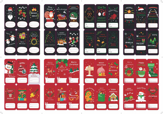 192pcs Merry Christmas To and From Stickers for Gift Box Wrapping