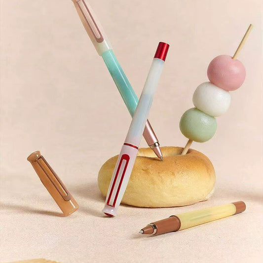 Bolígrafo de gel TANOOCI Wagashi, dulces japoneses | Tapa magnética | Punta de bala de 0,5 mm, tinta negra | Incluye 2 recambios