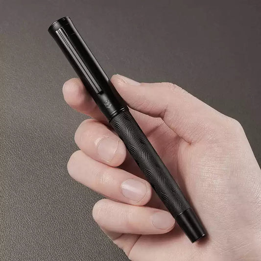 HONGDIAN 1860 Rollerball Pen | 0.5mm | Black Metal Body | 2 Refills Included
