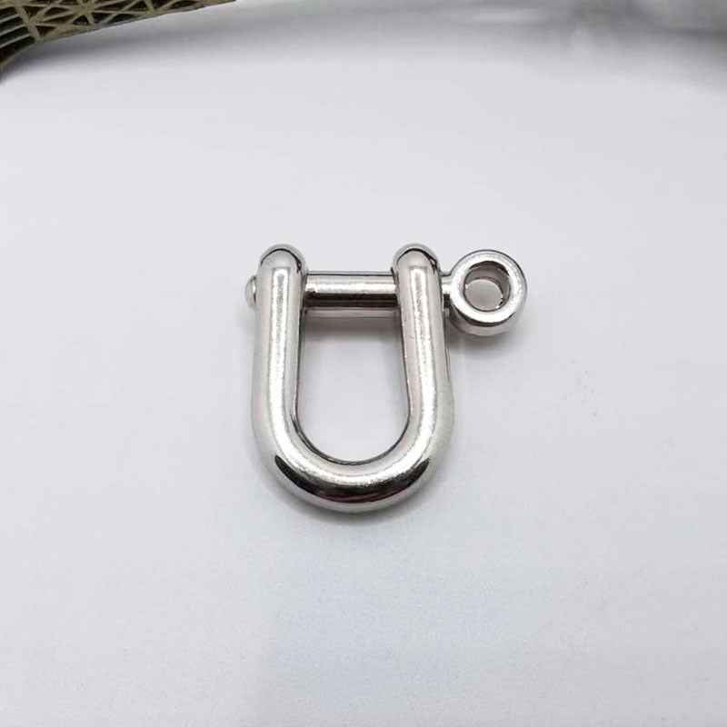 Silberfarbene Mini D-Ring Klammer mit Öse, 6mm