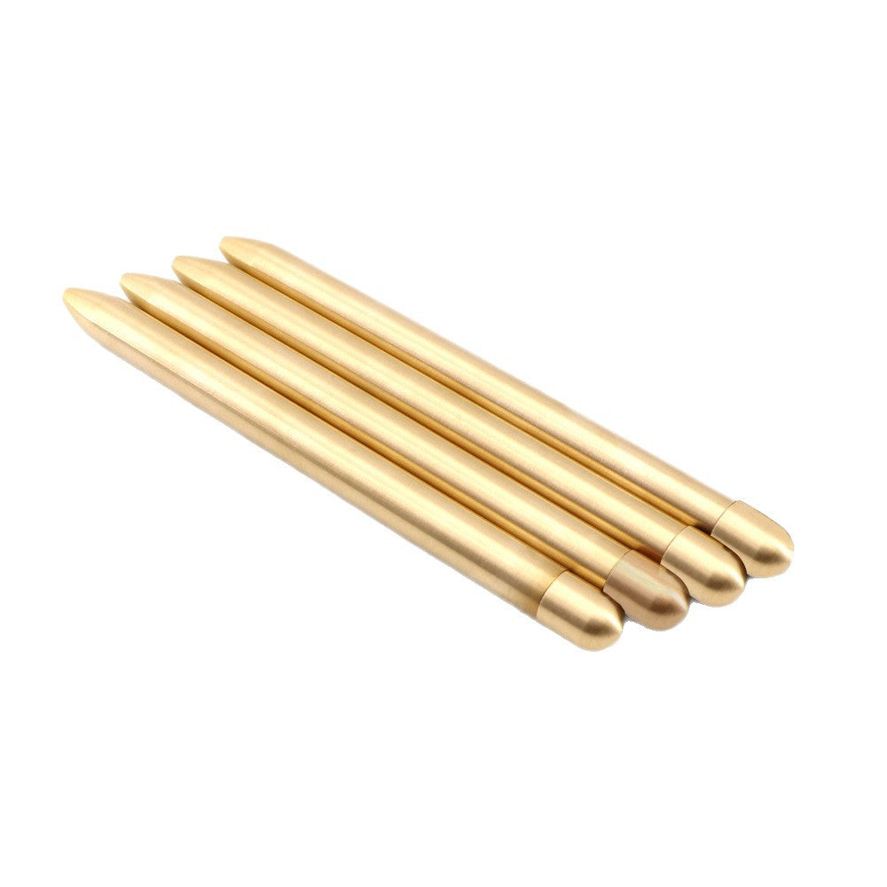 2pcs Solid Brass Mini Ballpoint Pen Metal Pocket Pen with Extra Refill