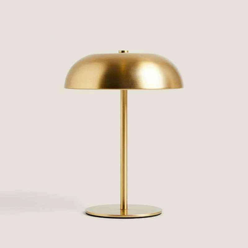 Metal Mushroom Lamp - Rechargeable LED Night Light Gold