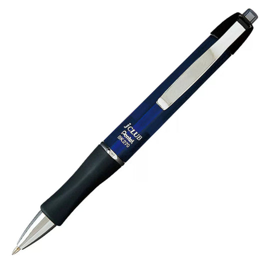 Pentel J-Club BK270 Retractable Ballpoint Pen | 0.7mm Black | 2 Pack Blue