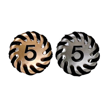 Bouton métal laine bord noir 18/23mm n°5, finition dorée (lot 10)