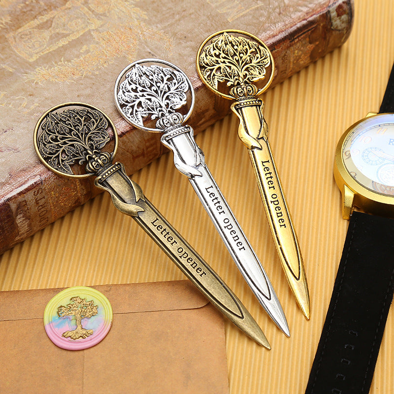3pcs Retro Letter Opener Knife Compact Portable Envelope Slitter