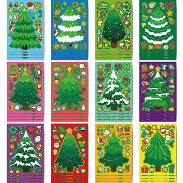 Make a Face Christmas Tree Stickers for Kids 24 Sheets