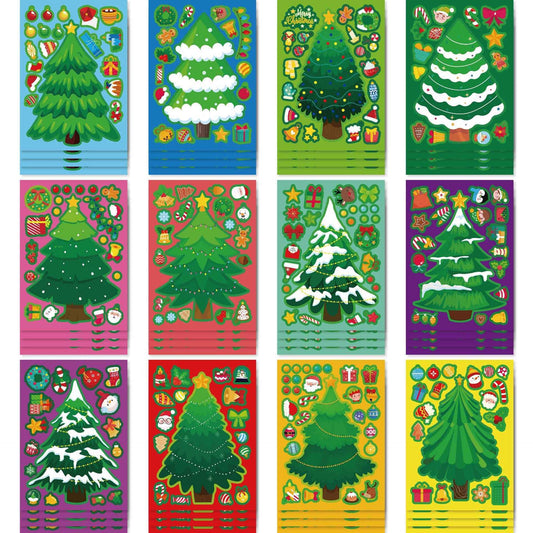 Make a Face Christmas Tree Stickers for Kids 24 Sheets