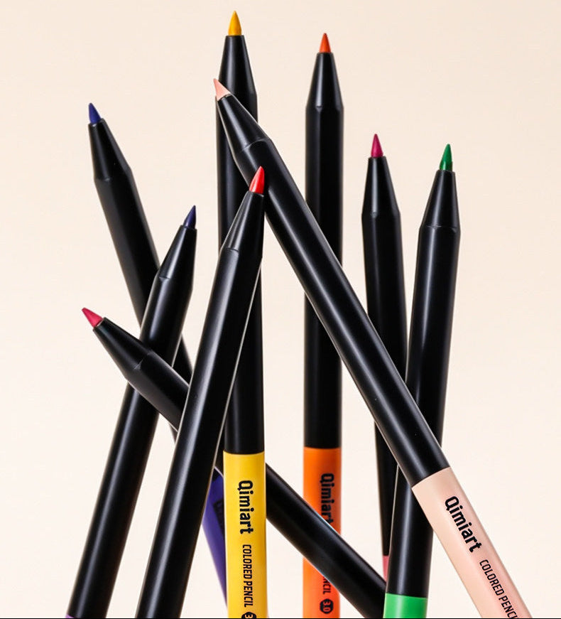 Qimiart Click Retractable Colored Pencils 48 Pack Oil-Based Includes Sharpener