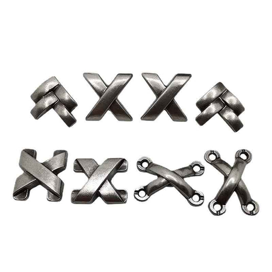 Vintage X-Shaped Punk Belt Studs – DIY Alloy Rivets 30 Pack(3 Styles)