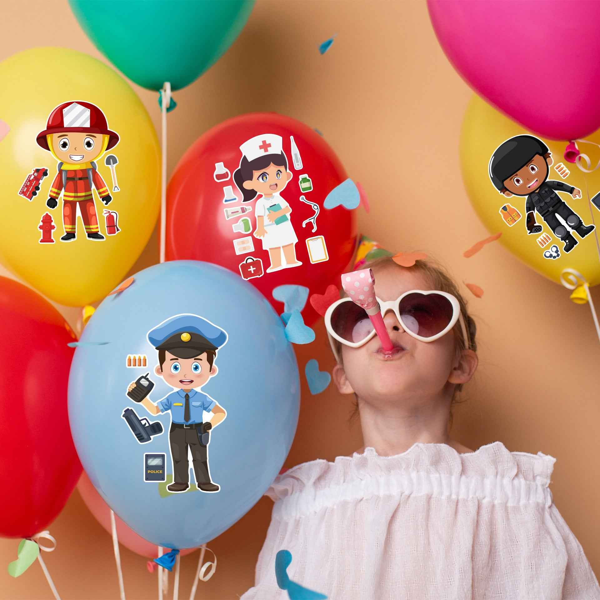 Make a Face Cartoon Role Stickers for Kids 24 Sheets