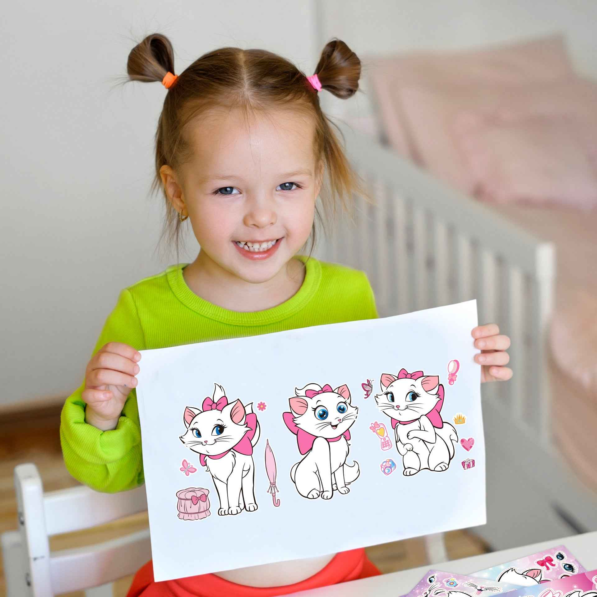 Make a Face Cartoon White Fox DIY Stickers for Kids 24 Sheets