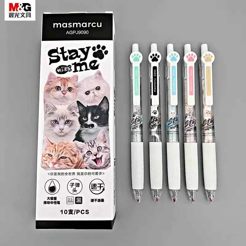DUESI 6 Penne A Sfera A Forma Di Gatto – Punta 0,5 Mm Nera – Inchiostro Firmato – Sei Colori Diversi – Per Scuola, Ufficio, Regalo Per Amanti Dei Gatti
