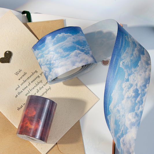 6 stuks lucht wolken washi tape set voor journaling scrapbooking doe-het-zelf decoratie
