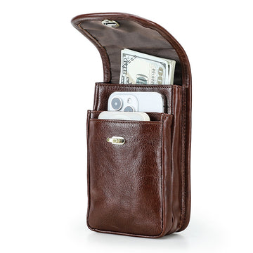 Leder Flip Case für iPhone mit magnetischem Verschluss, Gürtelholster und Handytasche