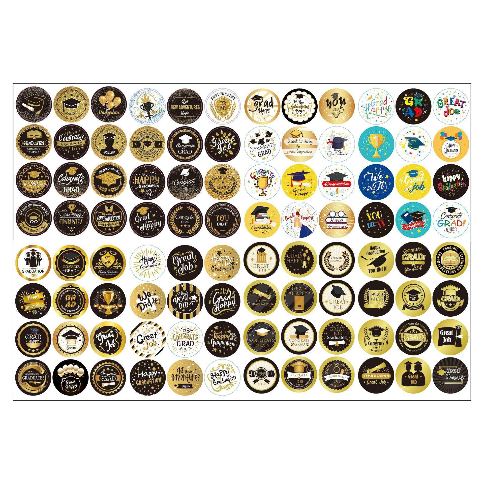 120 Autocollants "Class Of 2025" Dorés – 4 Cm De Diamètre – Pour Diplômes, Enveloppes, Cadeaux De Remise De Diplôme