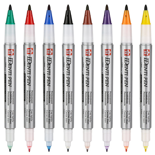 Sakura Identi-Pen Dual Tip Permanent Marker, 8 Color Pack