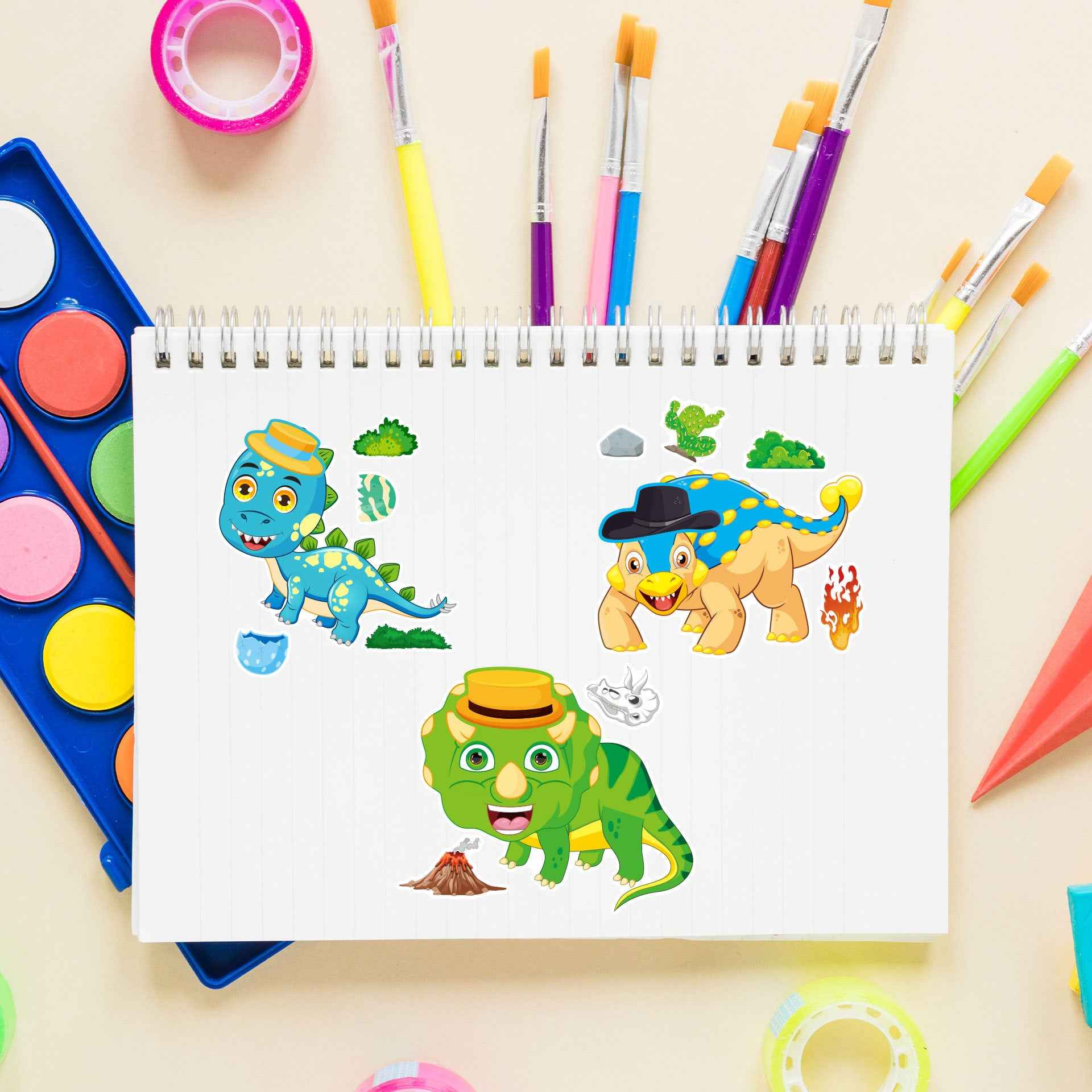 Make a Face Tyrannosaurus Rex Stickers for Kids 32 Sheets