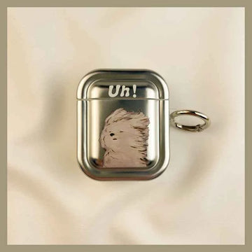 Electroplated Cartoon Puppy AirPods Case