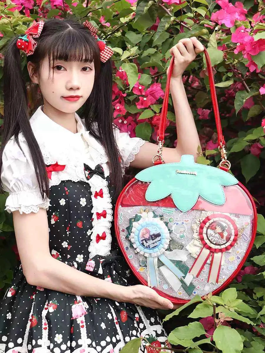 Strawberry Ita Bag A4 Size with Adjustable Shoulder Straps