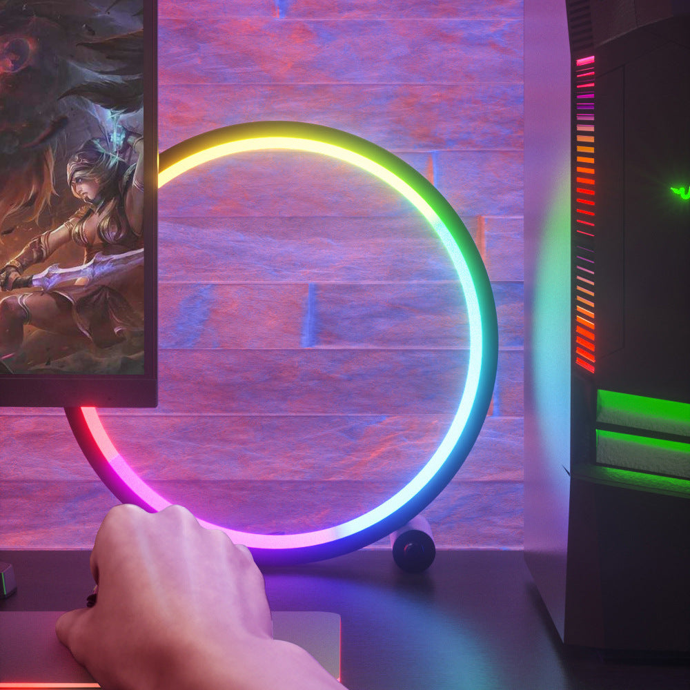 Smart RGBIC Ring Desk Lamp | 10-Inch Gaming Ambient Light | WiFi & Bluetooth