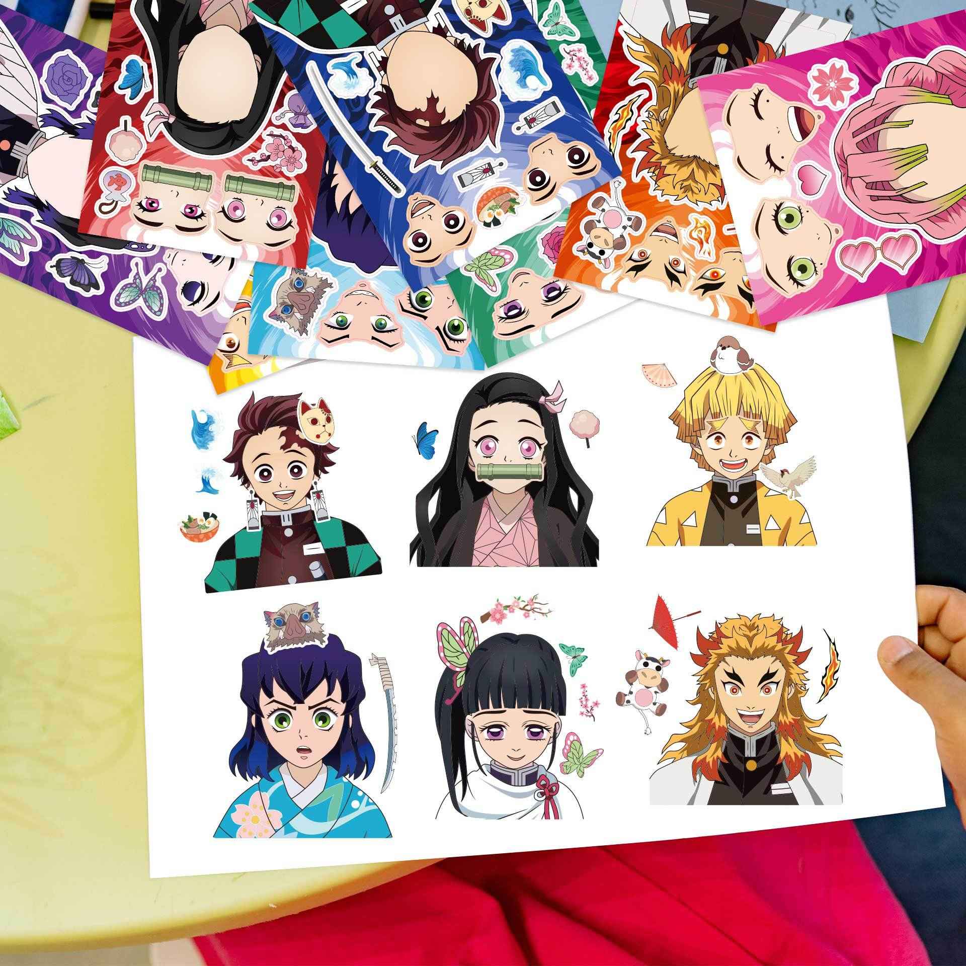 Make a Face Anime Demon Slayer: Kimetsu no Yaiba Stickers for Kids 24 Sheets