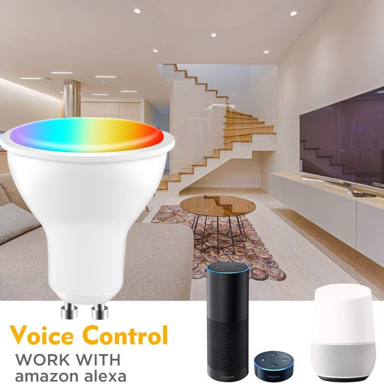 Smart GU10 LED Bulb 5W,WiFi & Bluetooth,Dimmable RGB Color Changing
