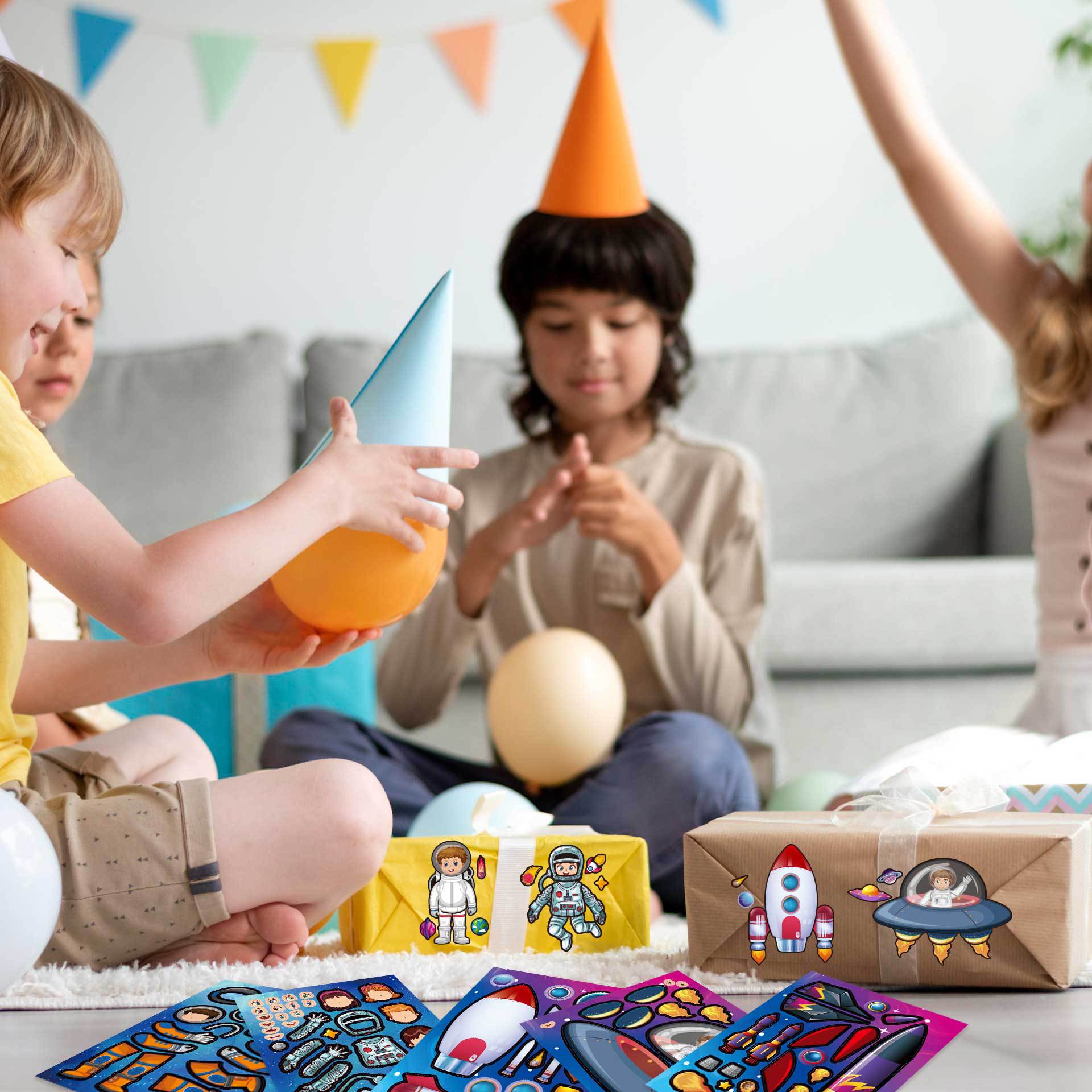 32 Sheets Universe Theme Make Your Own Stickers for Kids