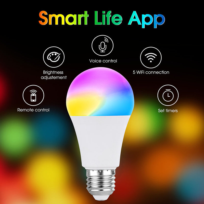 Tuya Smart LED Bulb E27 9W, WiFi & Bluetooth RGB Color Changing Light