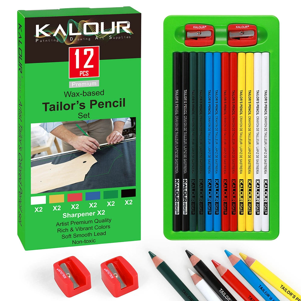Kalour KALOUR 12 PCS Tailors Pencil Set Sewing Fabric Pencils