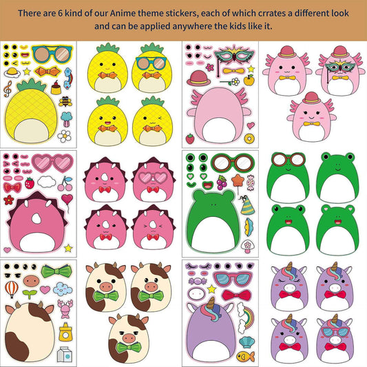Make a Face Squishmallow Stickers for Kids 24 Sheets