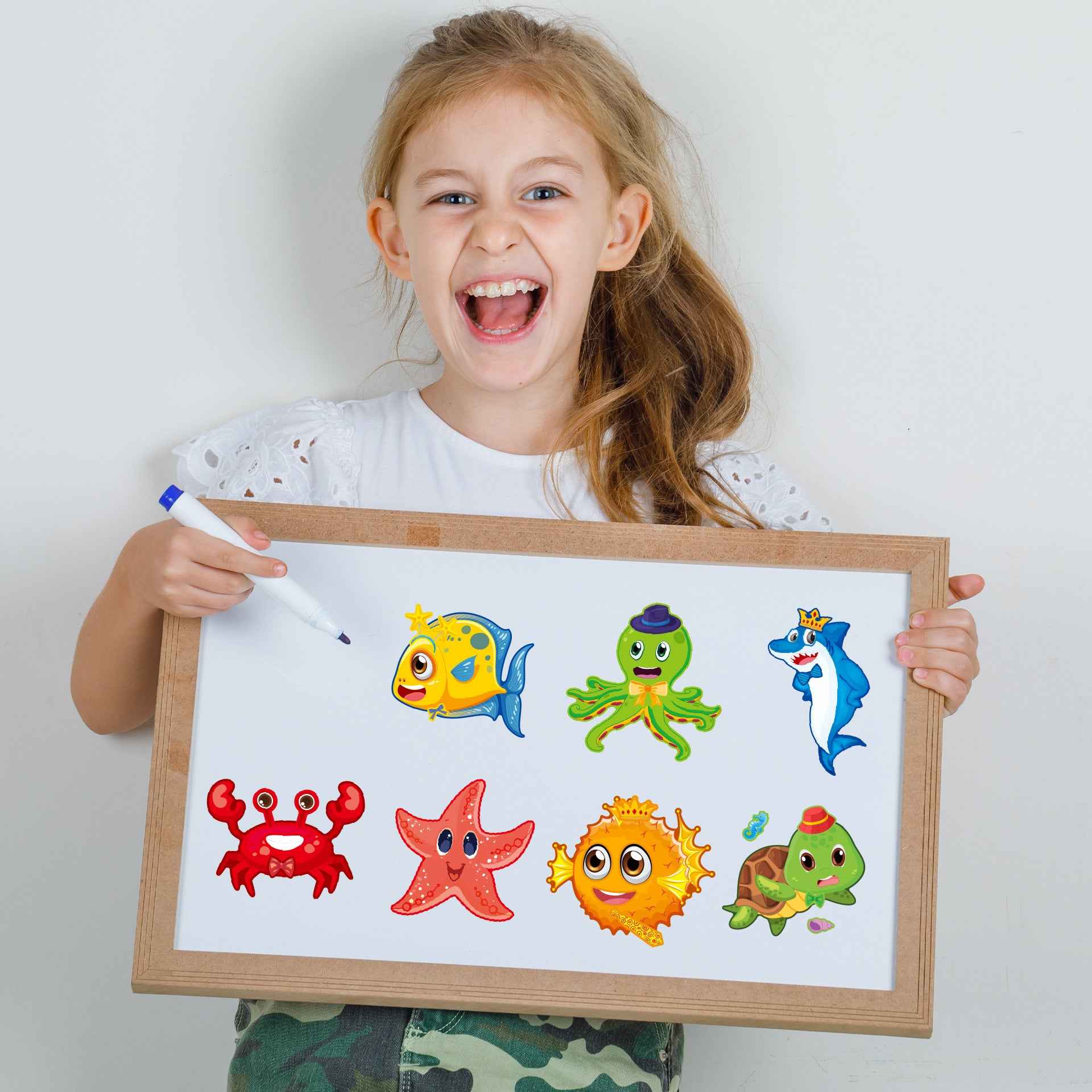 Make a Face Cartoon Marine Animals DIY Stickers for Kids 24 Sheets