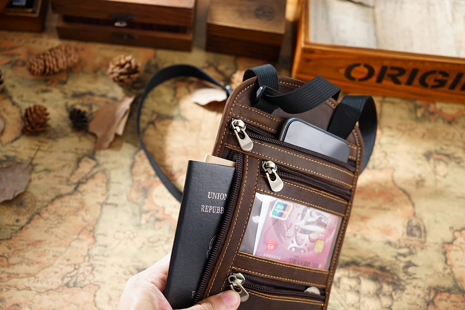 RFID Blocking Neck Passport Holder Slim Anti-Theft Neck Wallet