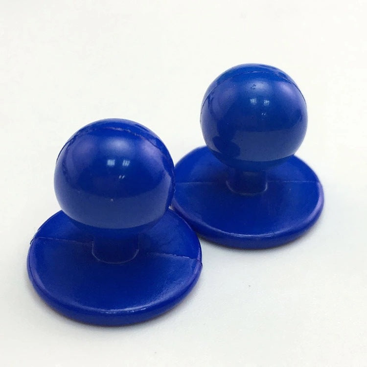 18mm塑料球形厨师纽扣，蓝色双颗纽扣一套