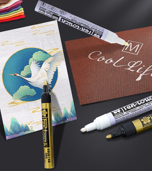 Sakura Pen-Touch Paint Marker 0,7/1,0/2,0 mm Metallic Gold Color, 4-pack