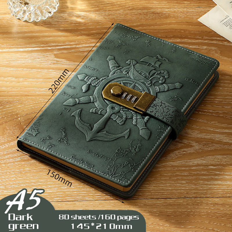 A5 Journal Retro Password Notebook Relief Sculpture