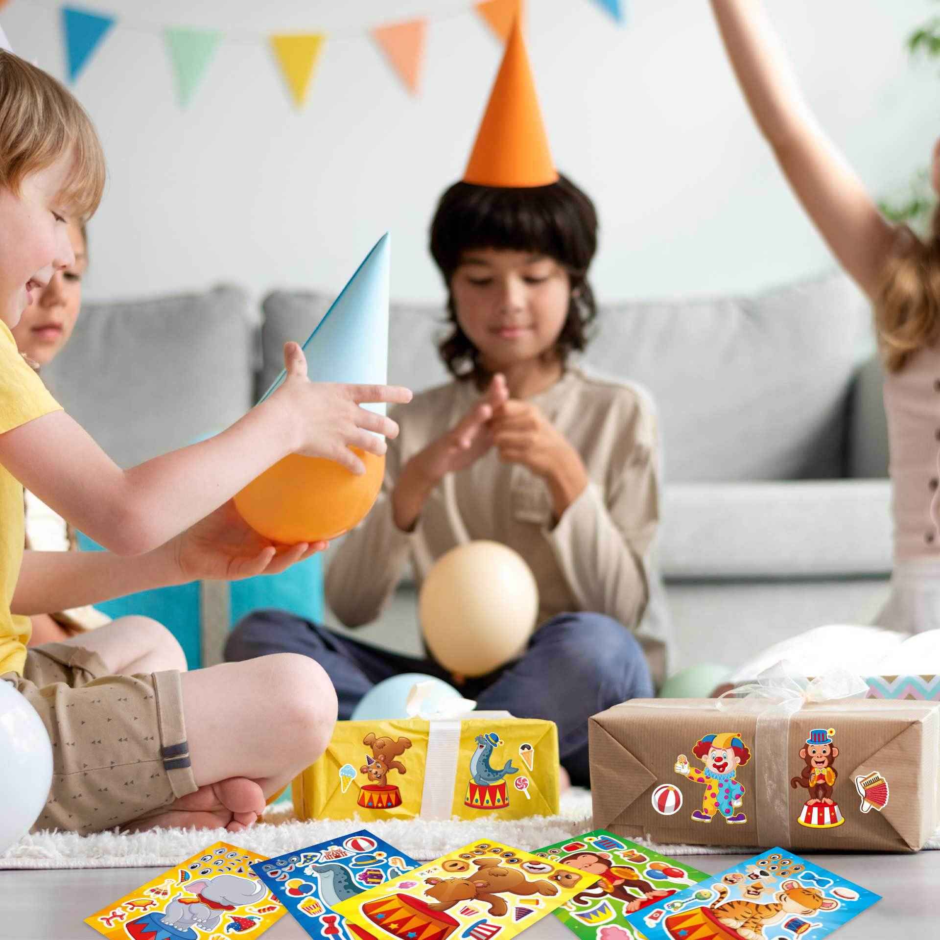 Make a Face Cartoon Circus DIY Stickers for Kids 24 Sheets