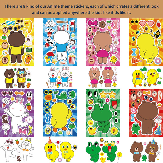 Tee kasvot ankka kani karhu tarrat lapsille 24 arkkia