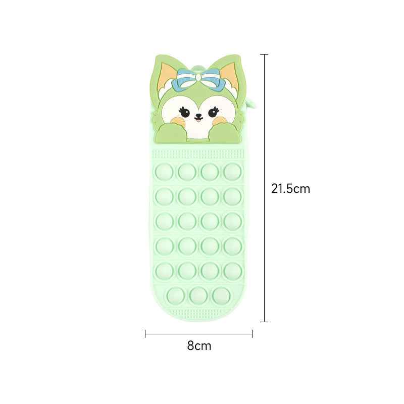 Silicone Cute Fox Pencil Case – Stress Relief Squeeze Toy Pen Bag